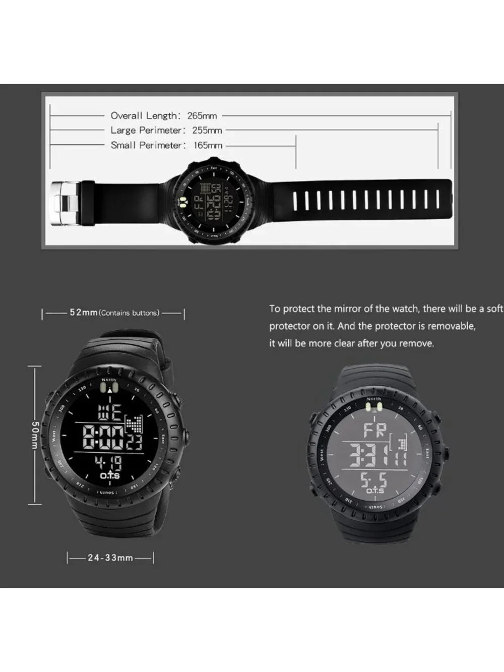 Men's Waterproof Digital Sports Watch | Tactical LED Backlight Timepiece